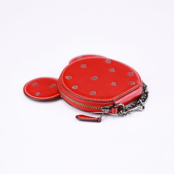 NEW Coach Mickey Mouse EAR Coin Case Wallet Red - Picture 5 of 7